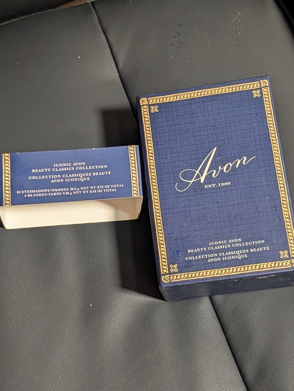 Avon Blue and Gold Iconic Beauty  Collection Boxed Makeup Set Eyeshadow Blush